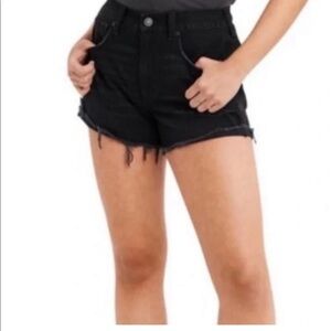 American Eagle Hi Rise Festival Black Denim Shorts